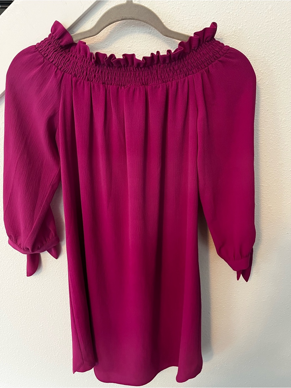 Vince Camuto Magenta Off-Shoulder Midi Dress
